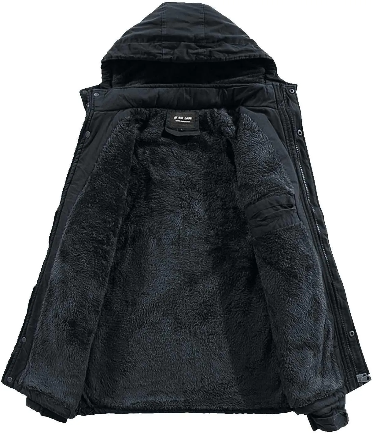 Zeiyignr Men's Winter Coat Military Jacket Fleece Lined Parka Cotton Cargo Jackets Thicken Snow Ski Coats Warm Hooded Coats
