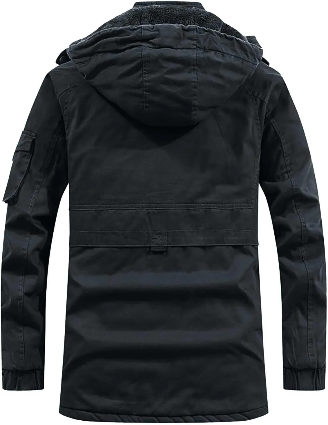 Zeiyignr Men's Winter Coat Military Jacket Fleece Lined Parka Cotton Cargo Jackets Thicken Snow Ski Coats Warm Hooded Coats